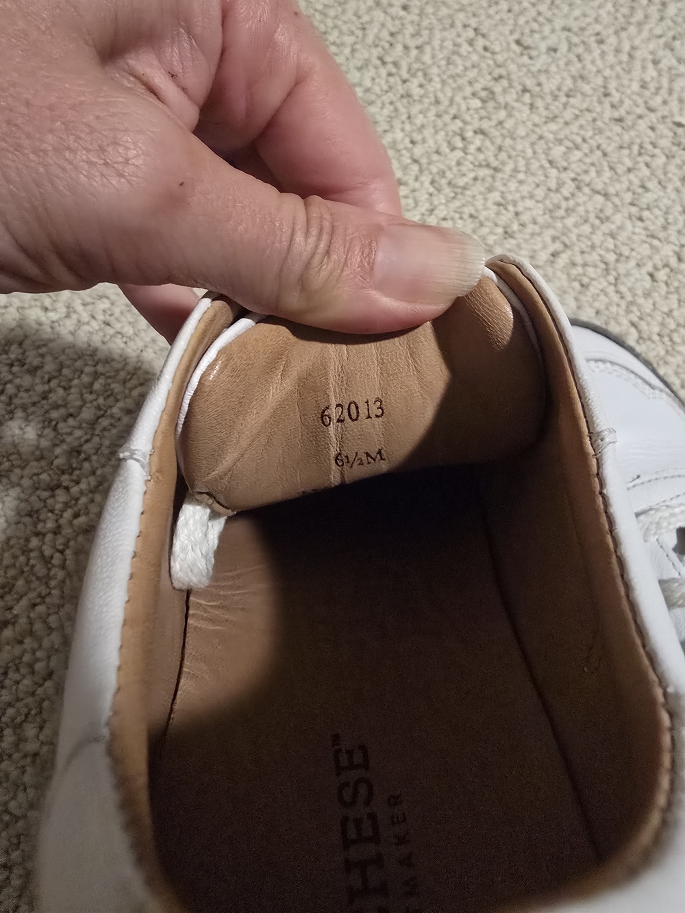 Lucchese White Leather Women’s Low-Top Sneakers - Picture 6 of 6